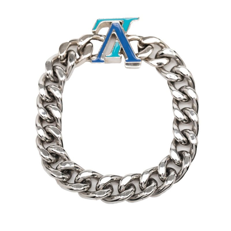 Louis Vuitton Bracelet LV Chain M Silver Blue Metal — view 3