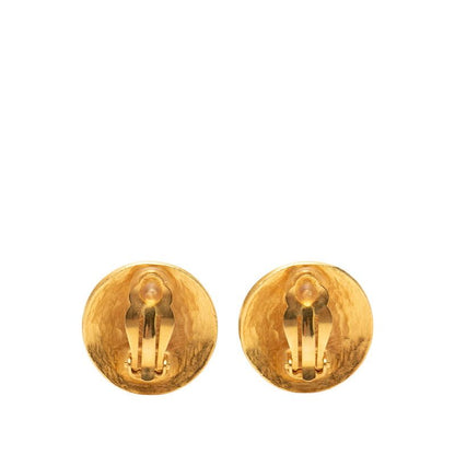 Chanel Vintage CC Logo Round Earrings Gold Plated — view 2