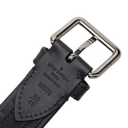 Louis Vuitton 100 40 Navy Gray Leather Suede 1- Belt — view 5