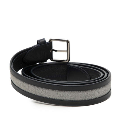 Louis Vuitton 100 40 Navy Gray Leather Suede 1- Belt — view 3