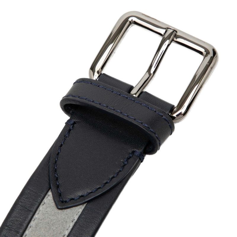 Louis Vuitton 100 40 Navy Gray Leather Suede 1- Belt — view 4