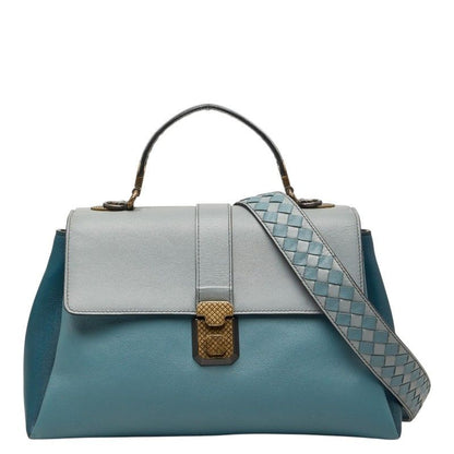 Bottega Veneta Piazza 2-Way Shoulder Bag Light Blue Leather
