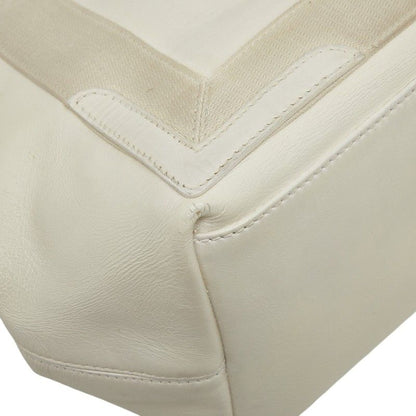 Balenciaga Perforated Logo Navy Cabas S Tote White Leather Canvas — view 7