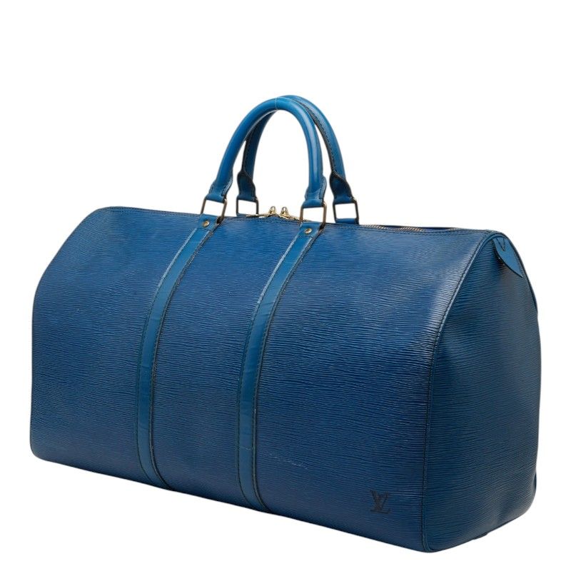 Louis Vuitton Epi Keepall 50 Boston Bag Toledo Blue Leather — view 2