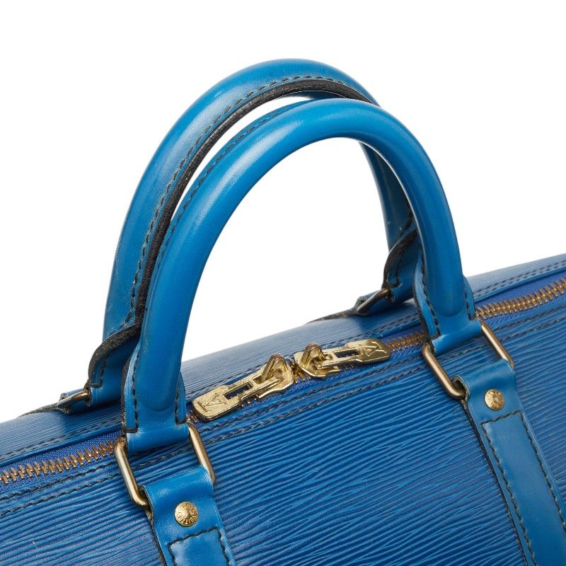 Louis Vuitton Epi Keepall 50 Boston Bag Toledo Blue Leather — view 9