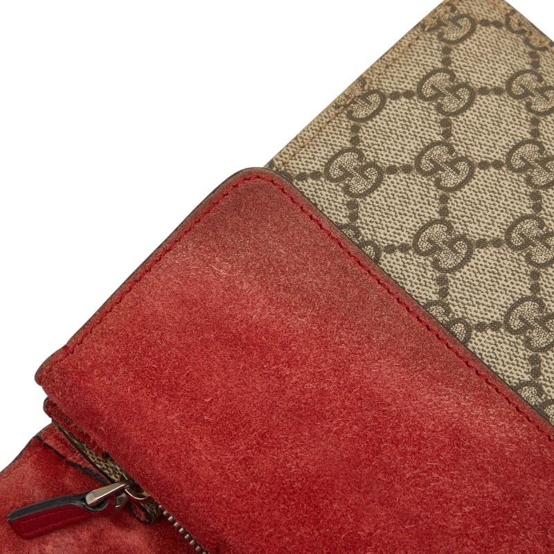 Gucci GG Supreme Dionysus Chain Shoulder Bag Beige Red Suede — view 9