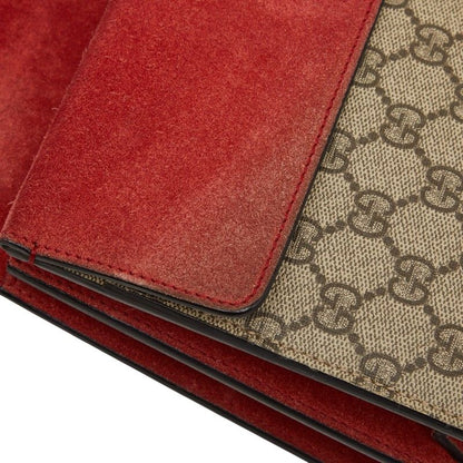 Gucci GG Supreme Dionysus Chain Shoulder Bag Beige Red Suede — view 8