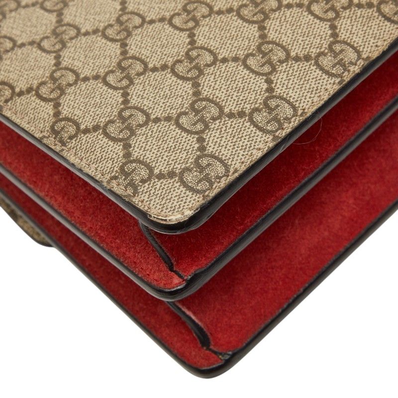 Gucci GG Supreme Dionysus Chain Shoulder Bag Beige Red Suede — view 7