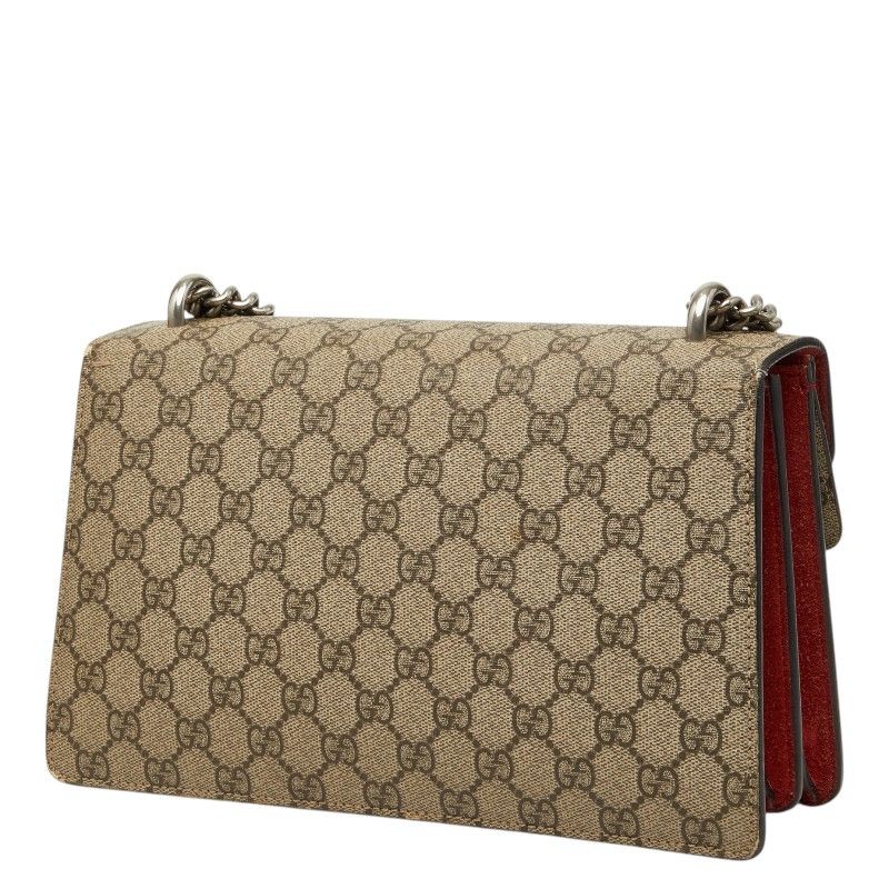 Gucci GG Supreme Dionysus Chain Shoulder Bag Beige Red Suede — view 2
