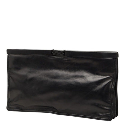 Bottega Veneta Clutch Black Leather — view 2