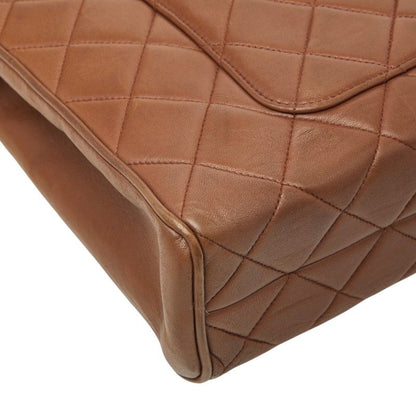 Chanel CC Logo Quilted Handbag Brown Lambskin — view 4