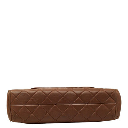 Chanel CC Logo Quilted Handbag Brown Lambskin — view 3