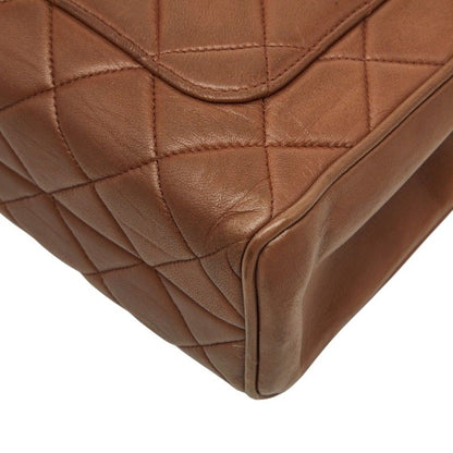 Chanel CC Logo Quilted Handbag Brown Lambskin — view 6