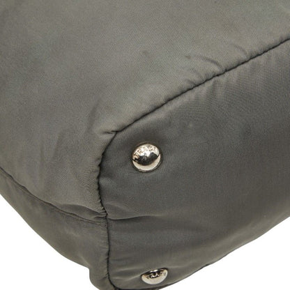 Prada 2-Way Shoulder Bag Gray Nylon Saffiano Leather — view 7