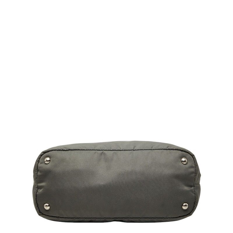 Prada 2-Way Shoulder Bag Gray Nylon Saffiano Leather — view 3