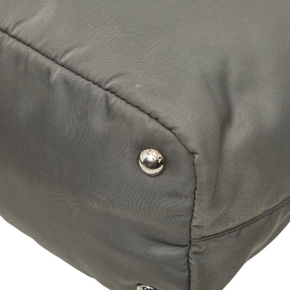 Prada 2-Way Shoulder Bag Gray Nylon Saffiano Leather — view 4