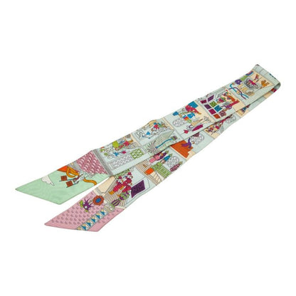 Hermes Twilly la Maison Des Carres Des Carre Scarf Light Blue Multicolor