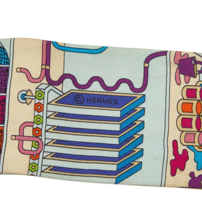 Hermes Twilly la Maison Des Carres Des Carre Scarf Light Blue Multicolor — view 4