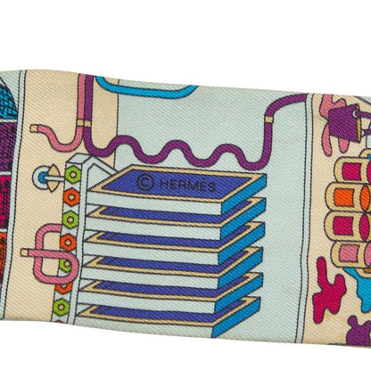Hermes Twilly la Maison Des Carres Des Carre Scarf Light Blue Multicolor — view 4