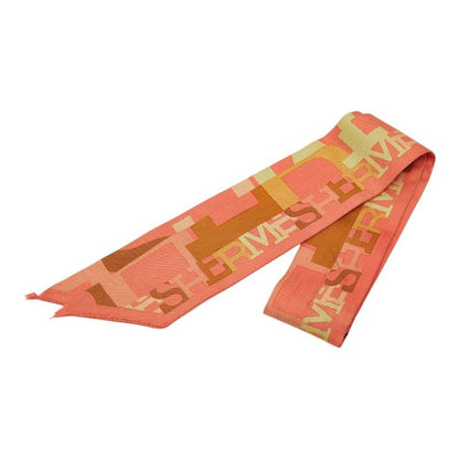 Hermes Twilly Capitales Scarf Pink Multicolor Silk
