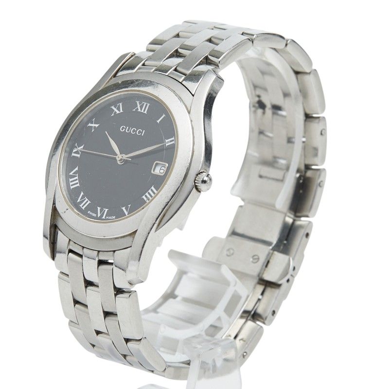 Gucci Roman Index Watch Black Silver Stainless Steel — view 2