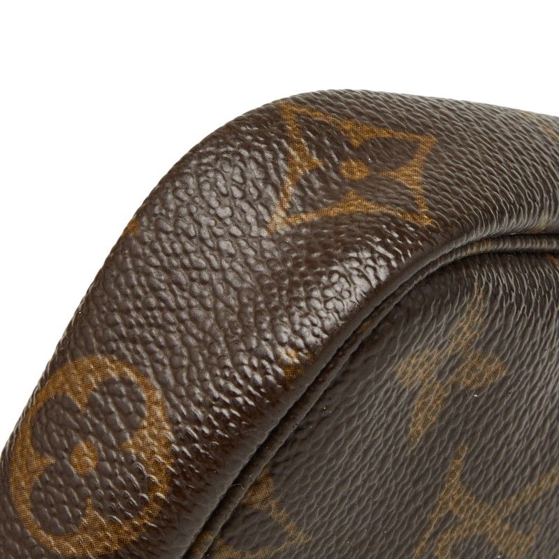 Louis Vuitton Monogram Mini Pochette Case Brown Leather 1 Shoulder — view 5