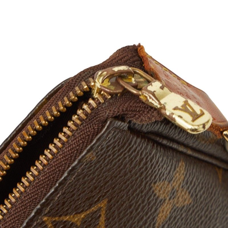 Louis Vuitton Monogram Mini Pochette Case Brown Leather 1 Shoulder — view 6