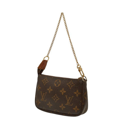 Louis Vuitton Monogram Mini Pochette Case Brown Leather 1 Shoulder — view 2