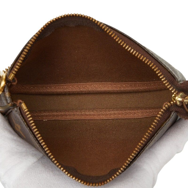 Louis Vuitton Monogram Mini Pochette Case Brown Leather 1 Shoulder — view 7
