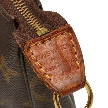 Louis Vuitton Monogram Mini Pochette Case Brown Leather 1 Shoulder — view 8
