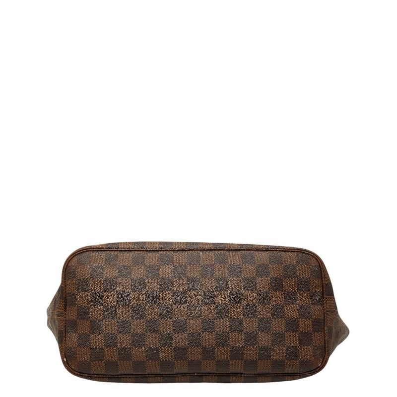 Louis Vuitton Damier Neverfull MM Tote Shoulder Bag Brown Rose Velours Leather — view 3