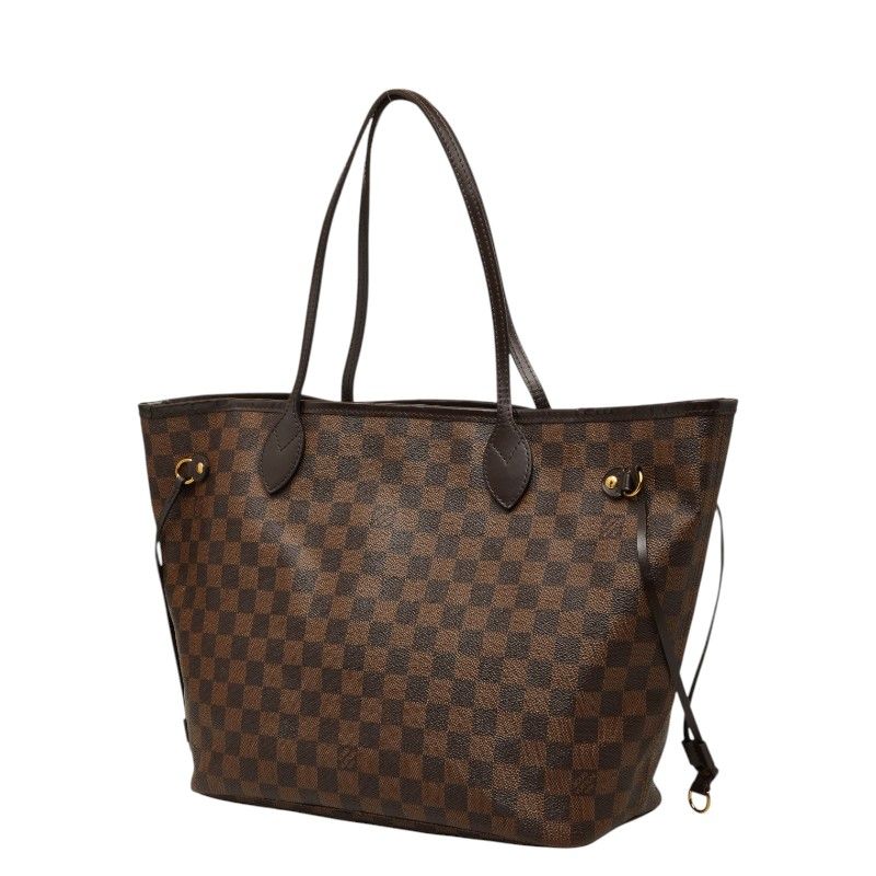 Louis Vuitton Damier Neverfull MM Tote Shoulder Bag Brown Rose Velours Leather — view 2