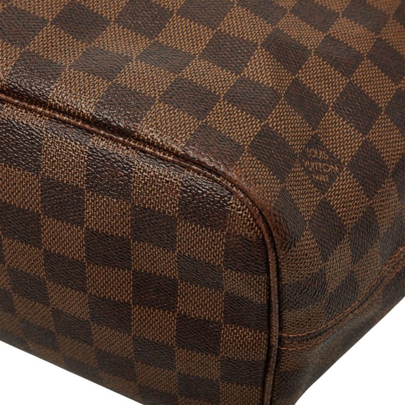 Louis Vuitton Damier Neverfull MM Tote Shoulder Bag Brown Rose Velours Leather — view 4