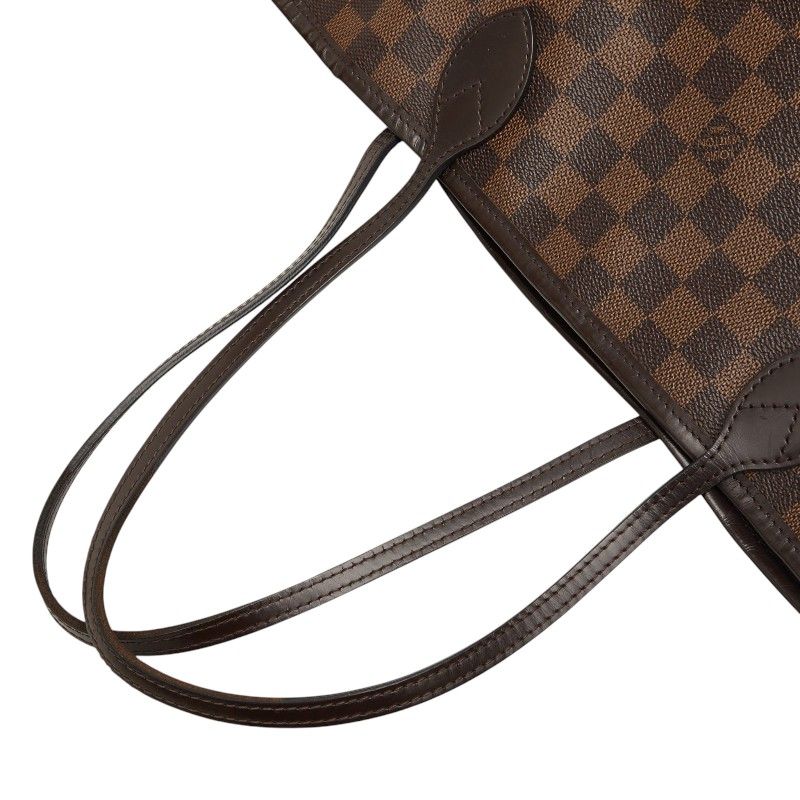 Louis Vuitton Damier Neverfull MM Tote Shoulder Bag Brown Rose Velours Leather — view 8