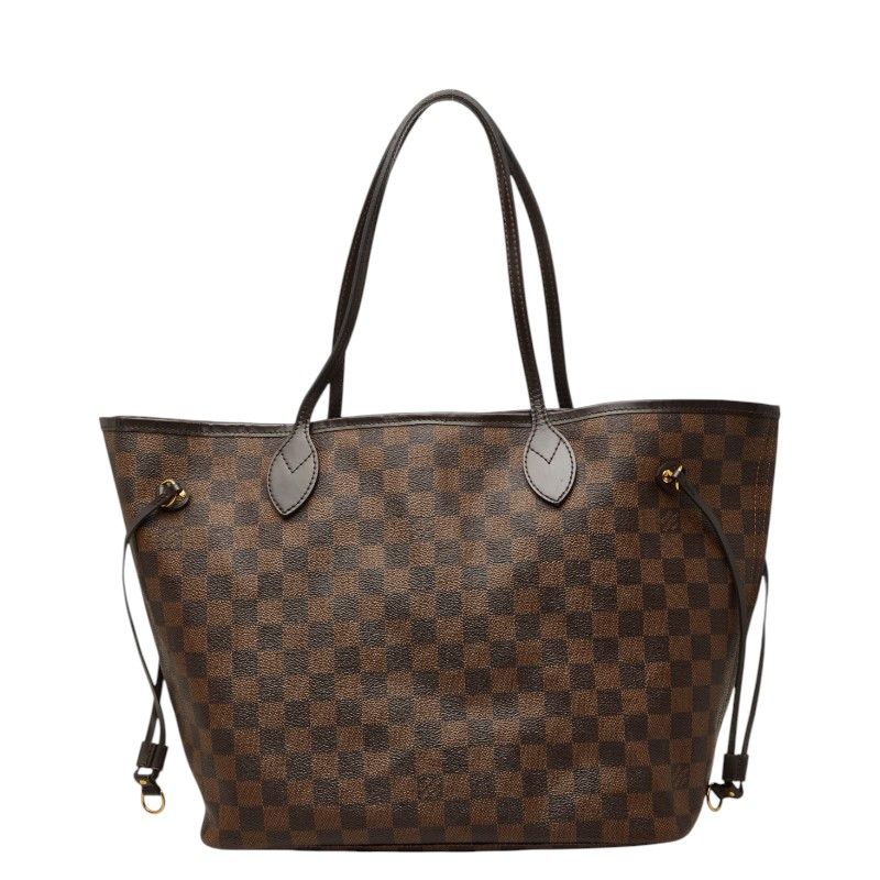 Louis Vuitton Damier Neverfull MM Tote Shoulder Bag Brown Rose Velours Leather