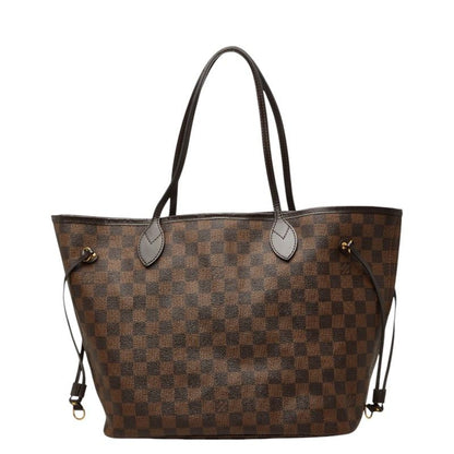 Louis Vuitton Damier Neverfull MM Tote Shoulder Bag Brown Rose Velours Leather