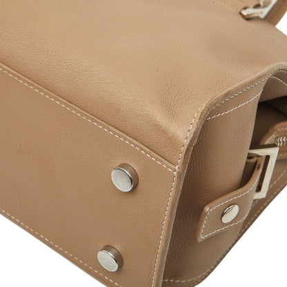Saint Laurent Monogram Cabas Baby 2-Way Shoulder Bag Beige Silver Leather — view 4