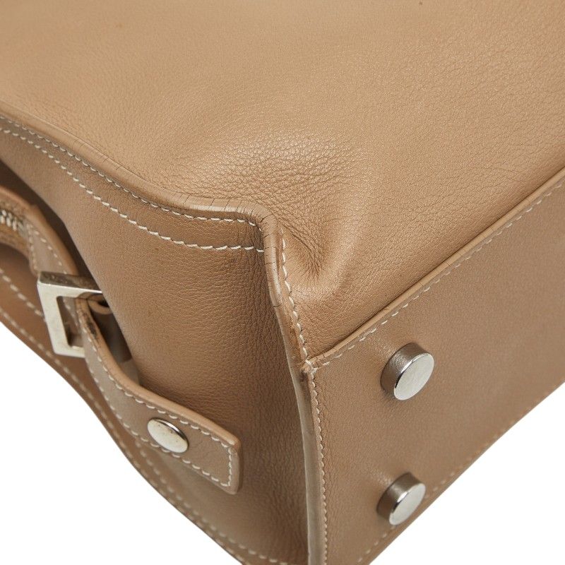 Saint Laurent Monogram Cabas Baby 2-Way Shoulder Bag Beige Silver Leather — view 7