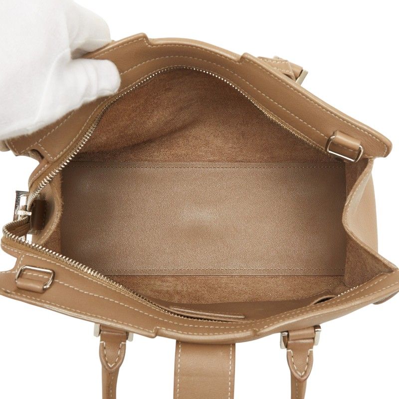Saint Laurent Monogram Cabas Baby 2-Way Shoulder Bag Beige Silver Leather — view 8
