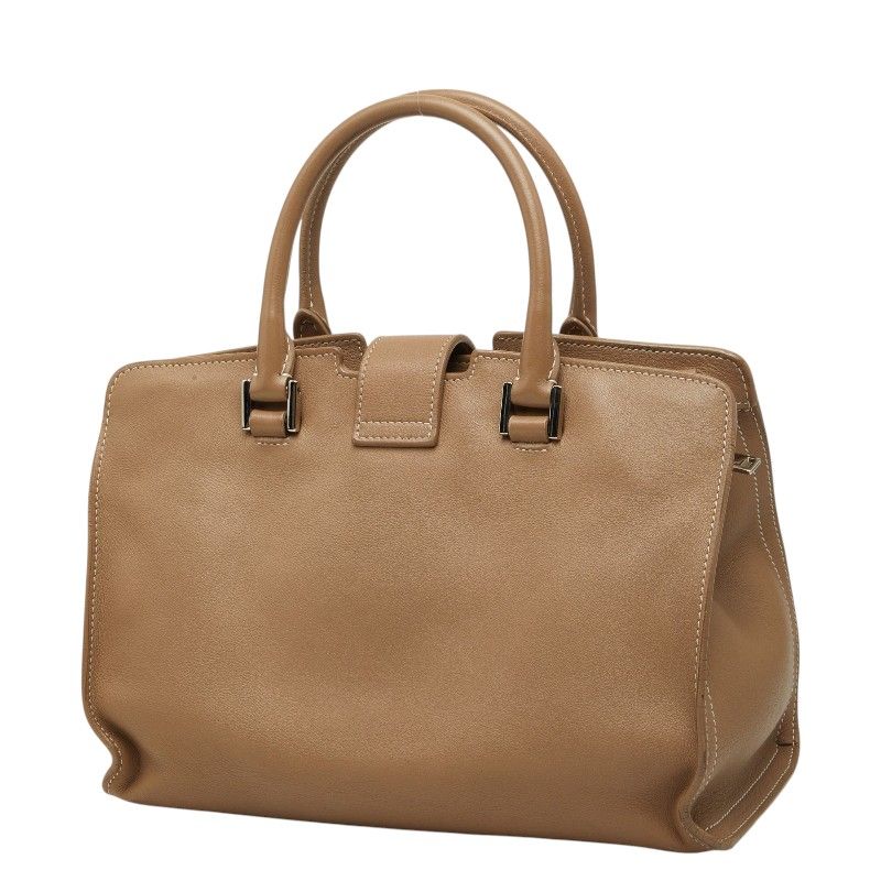 Saint Laurent Monogram Cabas Baby 2-Way Shoulder Bag Beige Silver Leather — view 2