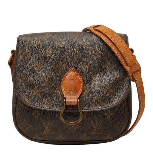 Louis Vuitton Monogram Mini Saint Cloud Shoulder Bag Brown Leather