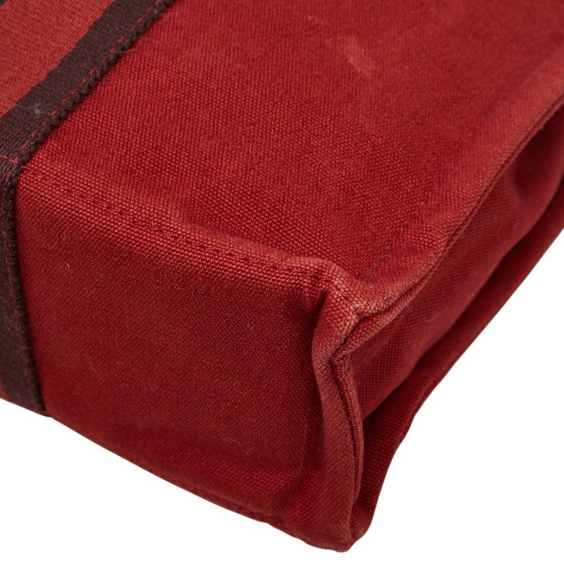 Hermes Fourre Tout PM Handbag Red Canvas — view 6