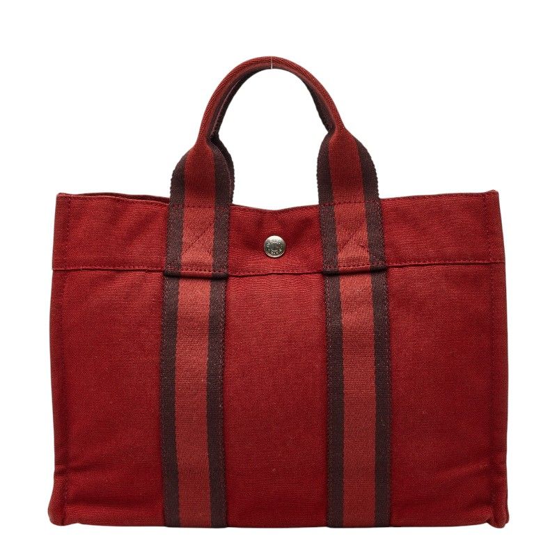 Hermes Fourre Tout PM Handbag Red Canvas