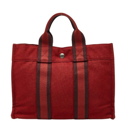 Hermes Fourre Tout PM Handbag Red Canvas