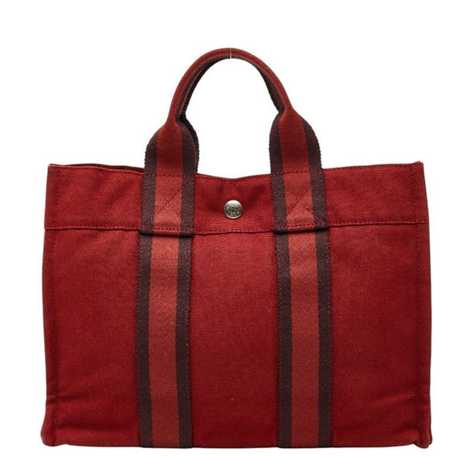 Hermes Fourre Tout PM Handbag Red Canvas