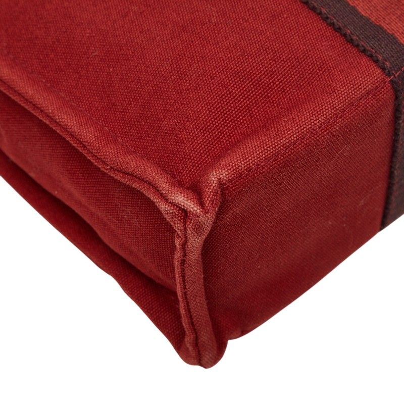 Hermes Fourre Tout PM Handbag Red Canvas — view 7