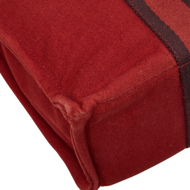 Hermes Fourre Tout PM Handbag Red Canvas — view 5