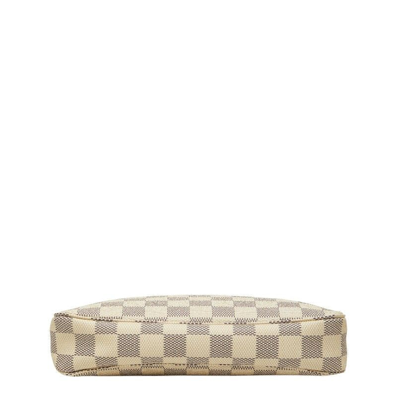 Louis Vuitton Damier Azur Pochette Handbag Pouch White Leather — view 3