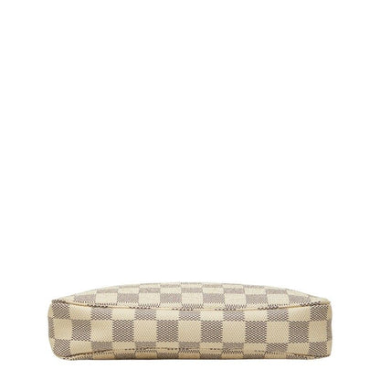 Louis Vuitton Damier Azur Pochette Handbag Pouch White Leather — view 3