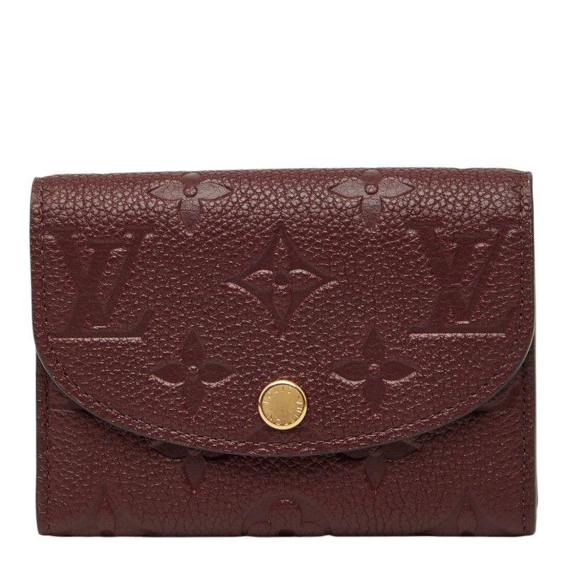 Louis Vuitton Monogram Empreinte Porte-Monnaie Rosalie Coin Case Card Grena